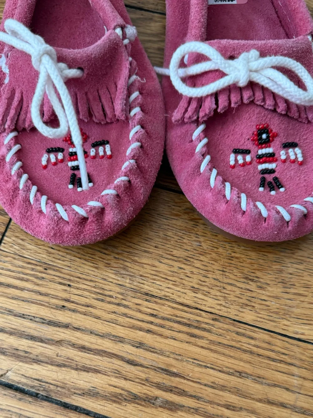 Minnetonka pink suede